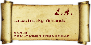 Latosinszky Armanda névjegykártya